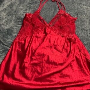 Elegant Red Lace Chemise